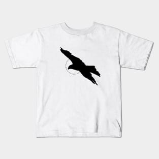 Eagle Line Art tattoo geometric circle design Kids T-Shirt